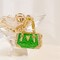 Wrapables Stylish Crystal Rhinestone Handbag Shaped Purse Charm Keychain, Green